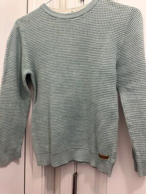 9-11 Boys Light Aqua Waffle Knit Sweater